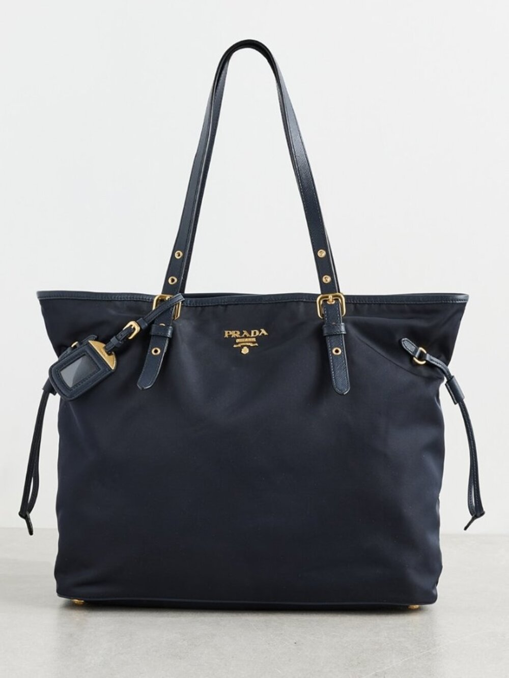 Prada Tessuto Nylon Tote Bag Navy